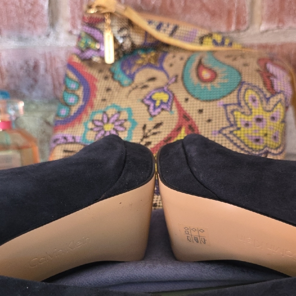 Calvin Klein Collection Navy Suede BEITRIS Mules - Picture 12 of 14